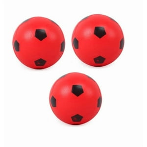 Vipnetwork - Set 3 Pelotas Inflable 22 Cm Diseño Futbol - Color Rojo