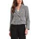 thumbnail image 1 of INSPIRE CHIC Traje de pata de gallo para mujer con solapa de muesca, botones, mangas largas, blazer casual M negro, 1 of 6