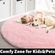 thumbnail image 2 of Alfombra Amdrebio Pink Fluffy Circle 120 cm x 120 cm para niñas, 2 of 6