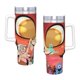 thumbnail image 4 of Monsters vs. Vaso aislado de acero inoxidable con asa, diseño temático, regalo para familia, amigos y fans; incluye pajita y encaja en el portavasos estándar, 40 oz, 4 of 6