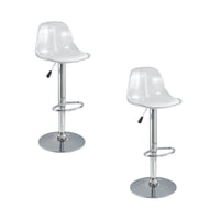 Lubabycas - Pack 2 Sillas Piso Bar Blancas Altura Regulable Con Respaldo