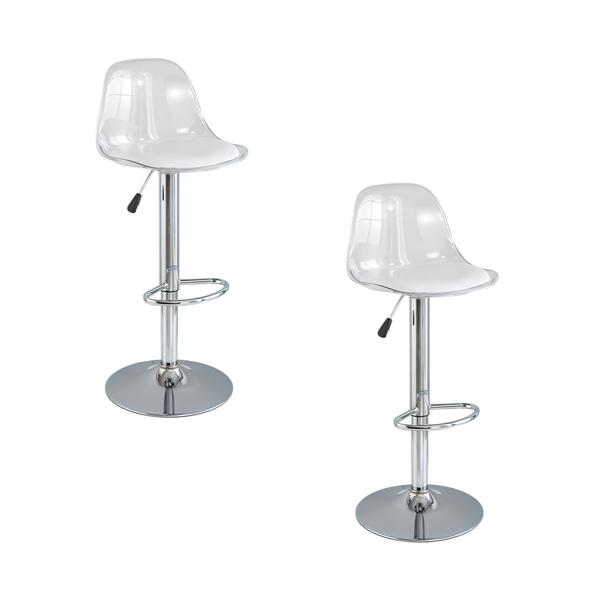 Lubabycas - Pack 2 Sillas Piso Bar Blancas Altura Regulable Con Respaldo