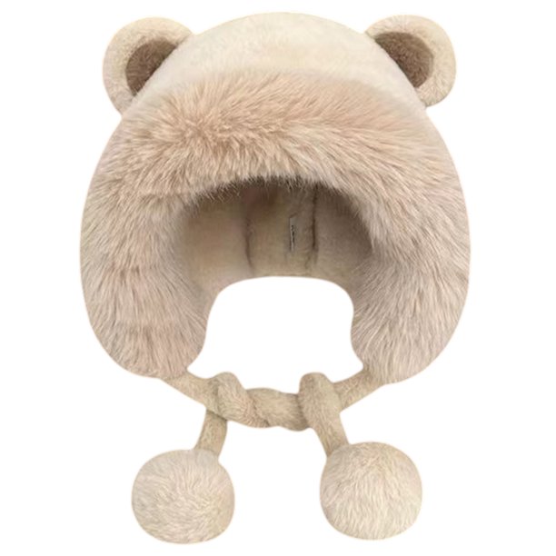 Gorro de oso, bonito gorro para exteriores con orejas, resistente al viento y cálido.