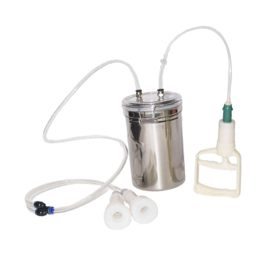 Magideal - Kits De Ordeñador De Vacas Para Ovejas, Bomba De Vacío Manual Para Vacas, Máquina De Ordeño Manual Portátil Para Ovejas De 2 L, Bomba De Vacío, Ordeña