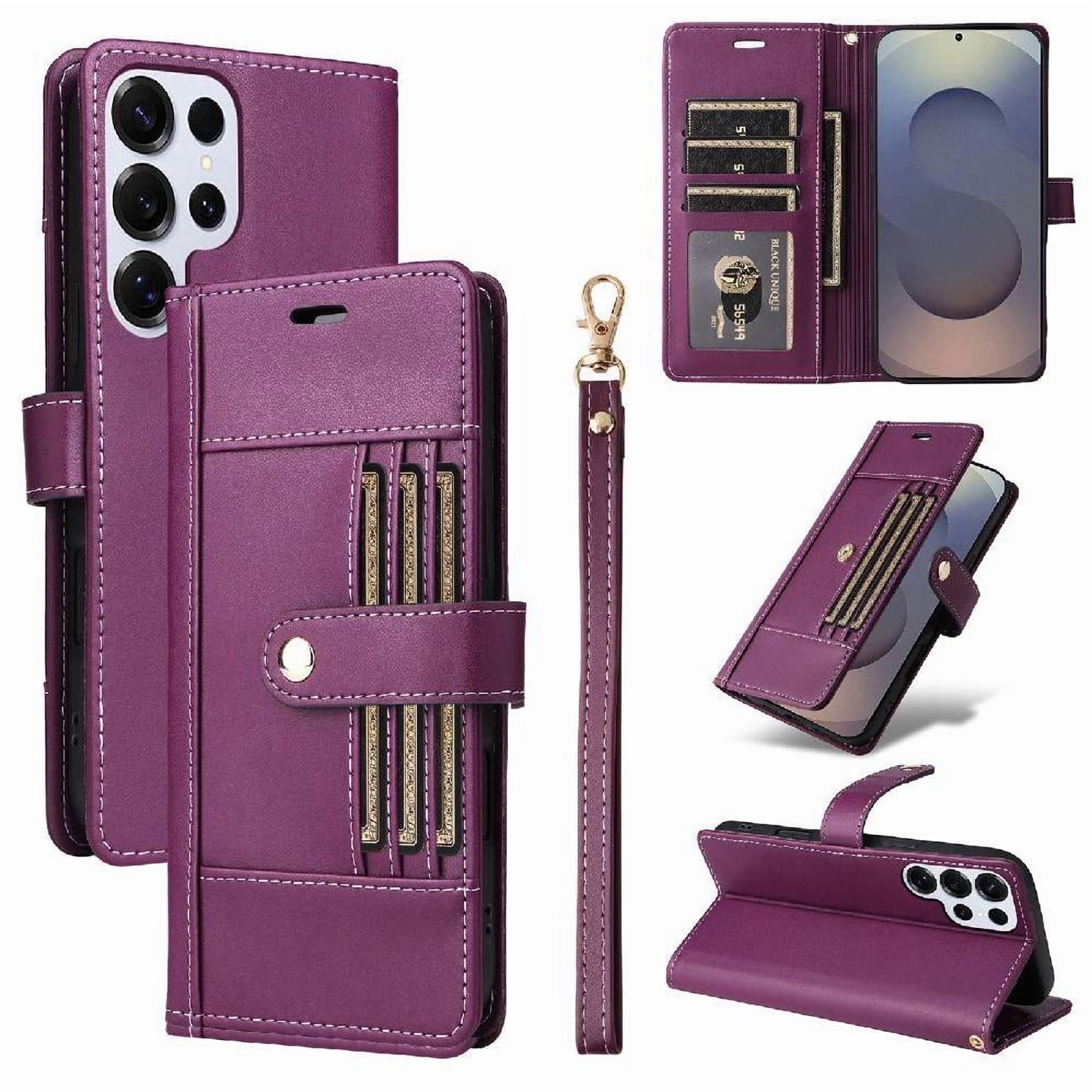 Foxdock Funda Tipo Cartera Para Samsung Galaxy S25 Ultra – Cubierta De Cuero Pu Con Múltiples Ranuras, Bolsillo Para Efectivo Y Correa De Muñeca
