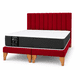 thumbnail image 4 of Cama 2 Plazas Completa  Rojo | Base Europea + Colchón Mery Desing 22CM + Respaldo Tapizado, 4 of 8