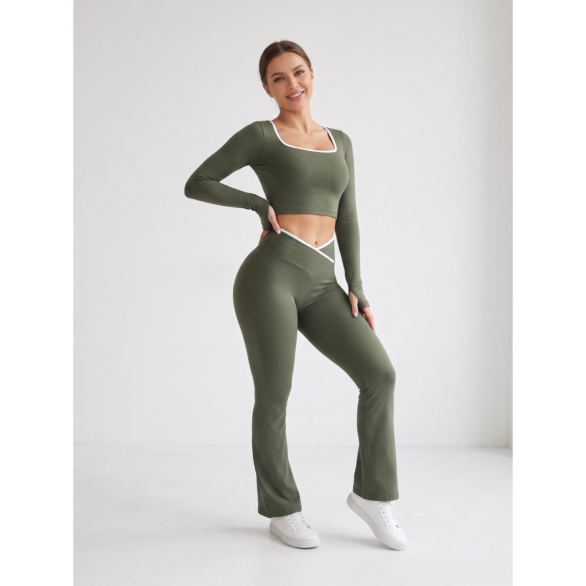 Flix Spa - Conjunto Yoga Mujer Flare Líneas Estilo Moderno - Yj320