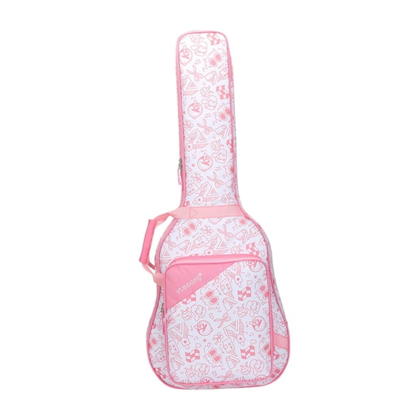 Bolsa para Guitarra Bolsa para Bajo Eléctrico Espesar Portátil Prevent Oxford con Asa Lateral Caja de Almacenamiento para Guitarra Acolchada Gruesa Mo rosa