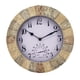 thumbnail image 3 of Reloj colgante de pared multiusos para exteriores, resistente al agua, pantalla de temperatura, artesanías de resina, relojes silenciosos para jardín,, 3 of 5