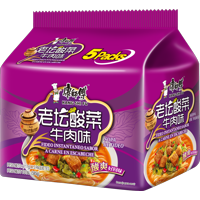 Fideo Instantaneo Kang Shi Fu Sabor A Carne En Escabeche 117G*Pack 5 Bolsas