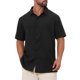 thumbnail image 5 of INSPIRE CHIC Camisas de Hombre para Regreso a Clases Manga Corta Abotonada Playa Verano Cuello de Punta Camisa L Negro, 5 of 6