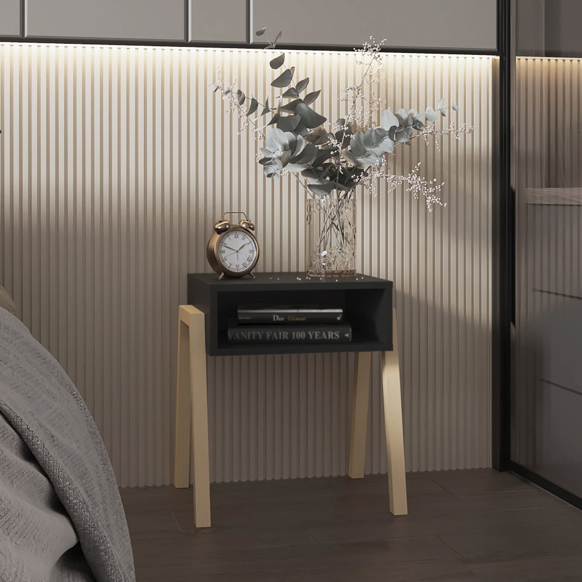 Tuhome - Velador Pinetti 50,6x46x36,9 Cm Wengue Y Crudo