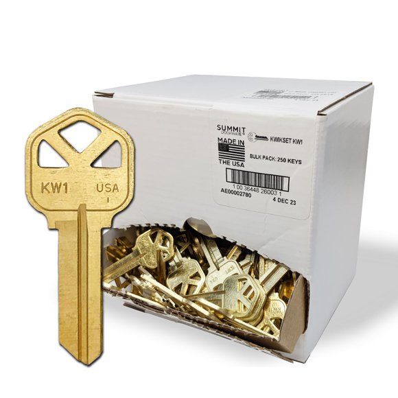 Key Blanks Kwikset Kw1 Premium Brass X250