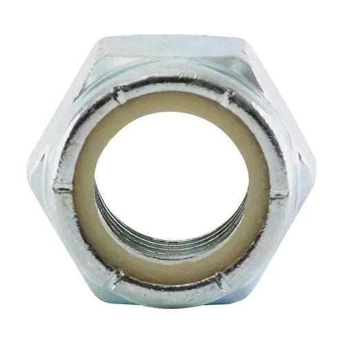 Metalfer - Tuerca Hexagonal 1/4 G2 Con Seguro Nylon Zn (100 Unidades)
