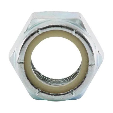 Metalfer - Tuerca Hexagonal 1/4 G2 Con Seguro Nylon Zn (100 Unidades)