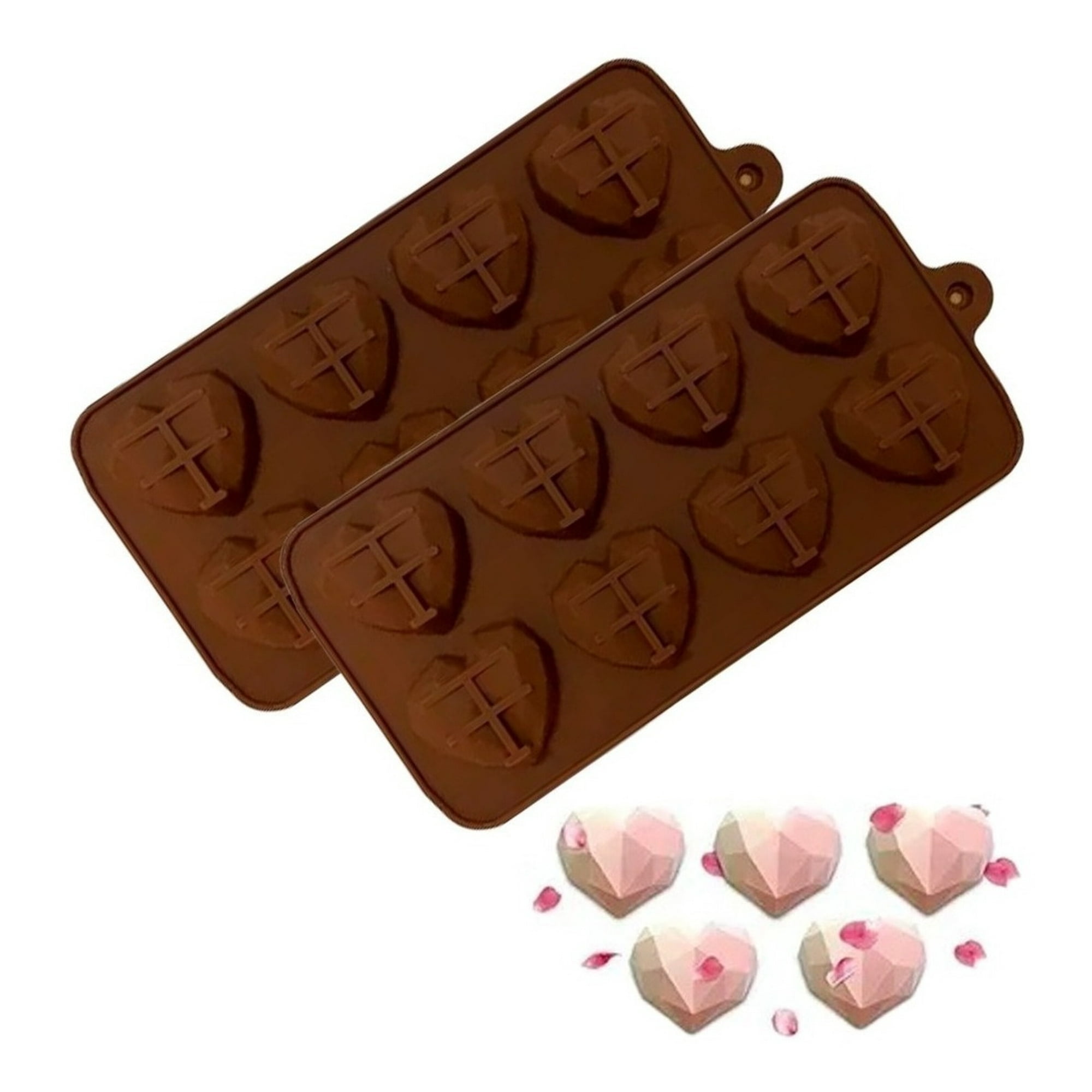 Genérico - X2 Molde Mini Corazon Diamante Mini Corazón Geometrico