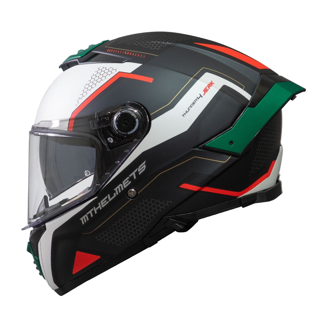 Casco Mt Ff118sv Thunder 4 Sv Jerk B6 Verde Perla Mate Talla L
