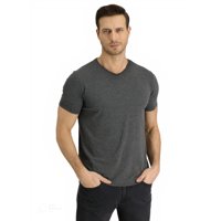 Home Fashion - Polera Hombre Manga Corta Cuello V Gris Talla L