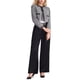 thumbnail image 2 of INSPIRE CHIC Blazer de Pata de Gallo para Mujer Sin Cuello con Frente Abierto Chaqueta de Tweed a Cuadros Recortada XL Negro Blanco, 2 of 5