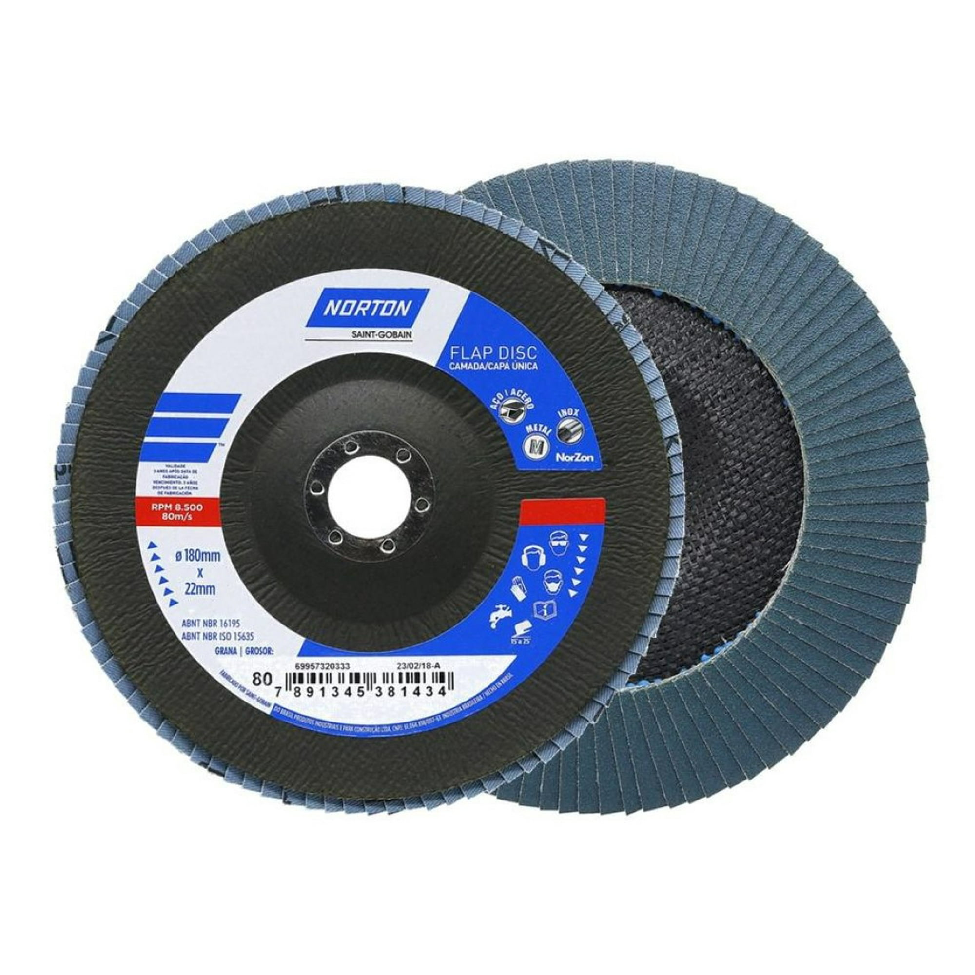Norton - Disco Traslapado Lija 7" / 180mm Grano 40