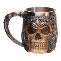 Genérico - Taza Calavera Multi Skull & Spine Goblet Tazon Mug