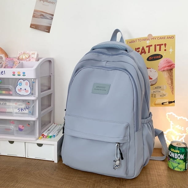 No pendant Waterproof Teenage Bookbag Nylon Rucksack Fashion Girl Backpack Women Shoulder Bag High School Schoolbag Black