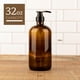 thumbnail image 2 of Set de 2 Botellas de Vidrio Ámbar con Bomba 1L kitchentoolz, 2 of 9