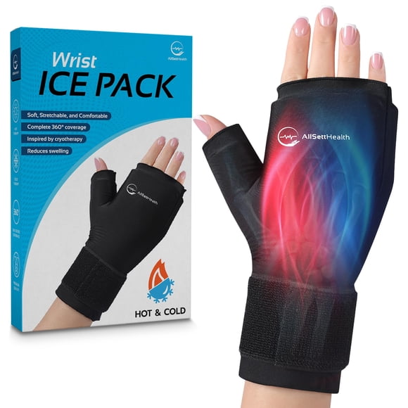 Paquete de hielo para muñeca AllSett Health, gel frío y caliente para el pulgar y la mano