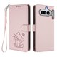 thumbnail image 1 of Funda Billetera con Relieve de Gato para Nothing Phone 4A, Rosa, 1 of 6