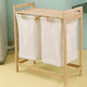 thumbnail image 2 of Cesta canasto de ropa sucia con soporte de bambú 73 cm marrón claro, 2 of 3