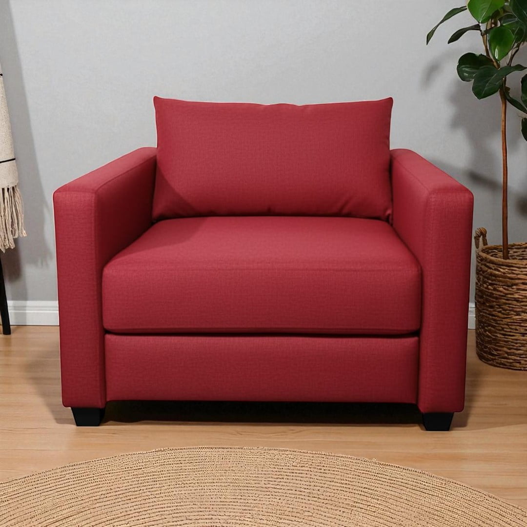 Diseños Valestrini - Sofa Cama Multifuncional Un Cuerpo Lino Rojo