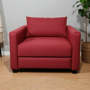 Diseños Valestrini - Sofa Cama Multifuncional Un Cuerpo Lino Rojo