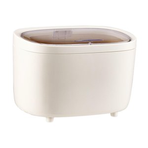 Bothyi - Mini Papelera Para Escritorio Portátil Con Tapa Para Baño Encimera Cocina Blanco