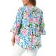 thumbnail image 4 of Agnes Orinda Blusas Peplum Babydoll con Volantes de Manga 3/4 y Cuello en V Floral para Mujer Talla Grande 3X Rosa Azul, 4 of 8
