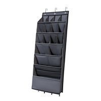 Magideal - Organizador De Zapatos Colgante Para Puerta, Zapatero Estrecho, Plegable Y Reutilizable, Bolsa De Almacenamiento Colgante Para Armario, Colgador De To Gris 16 Rejillas