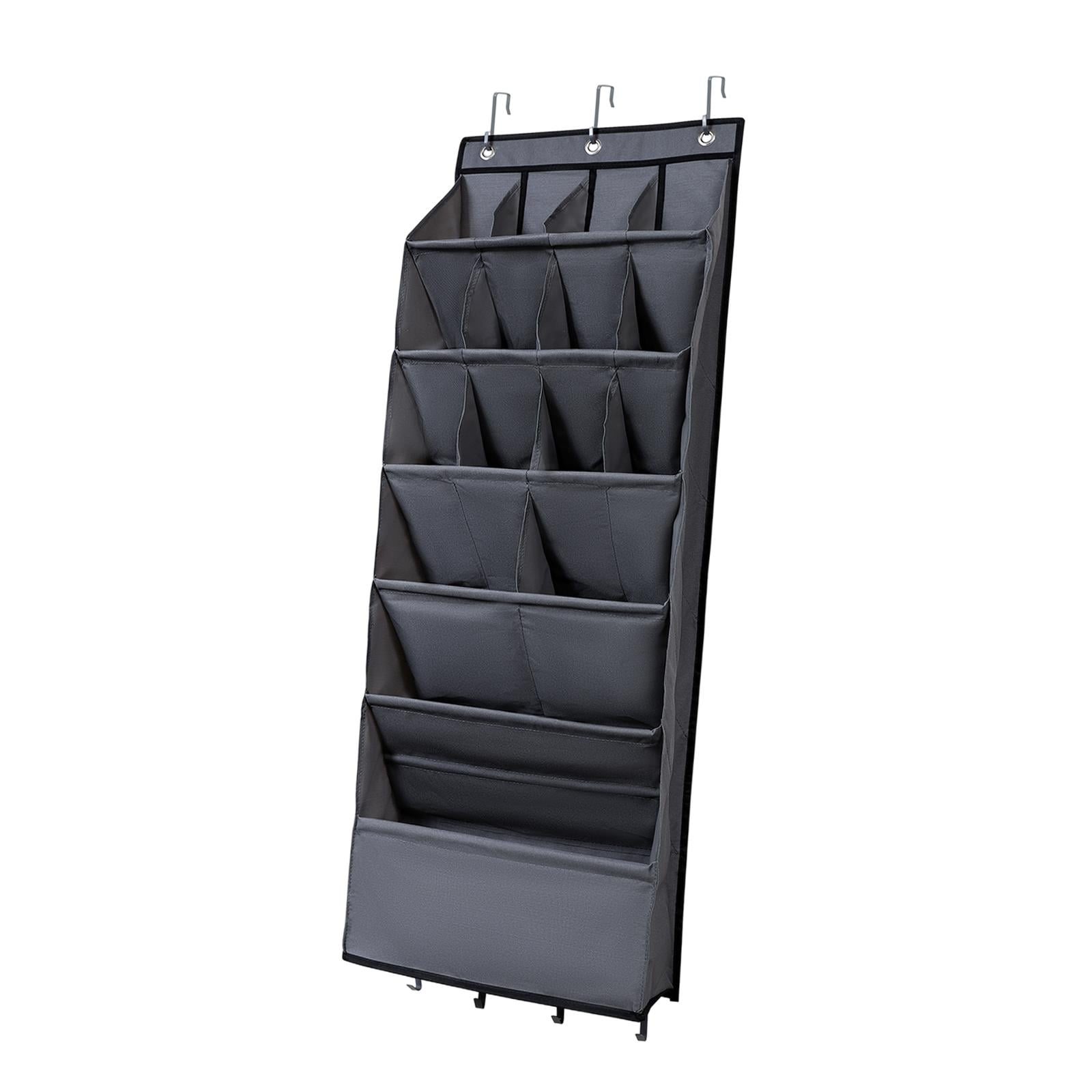 Magideal - Organizador De Zapatos Colgante Para Puerta, Zapatero Estrecho, Plegable Y Reutilizable, Bolsa De Almacenamiento Colgante Para Armario, Colgador De To Gris 16 Rejillas