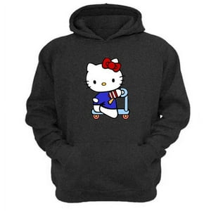 Genérico - Polerón Canguro Gatita Kitty Gris Oscuro Talla M Unisex