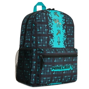 Mochila Escolar Minecraft Kids Con Bolsillo Frontal Azul