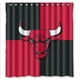 thumbnail image 1 of Cortina de ducha de los Chicago Bulls, juego de cortina de baño con ganchos, tamaño 66 x 72 pulgadas, 1 of 3