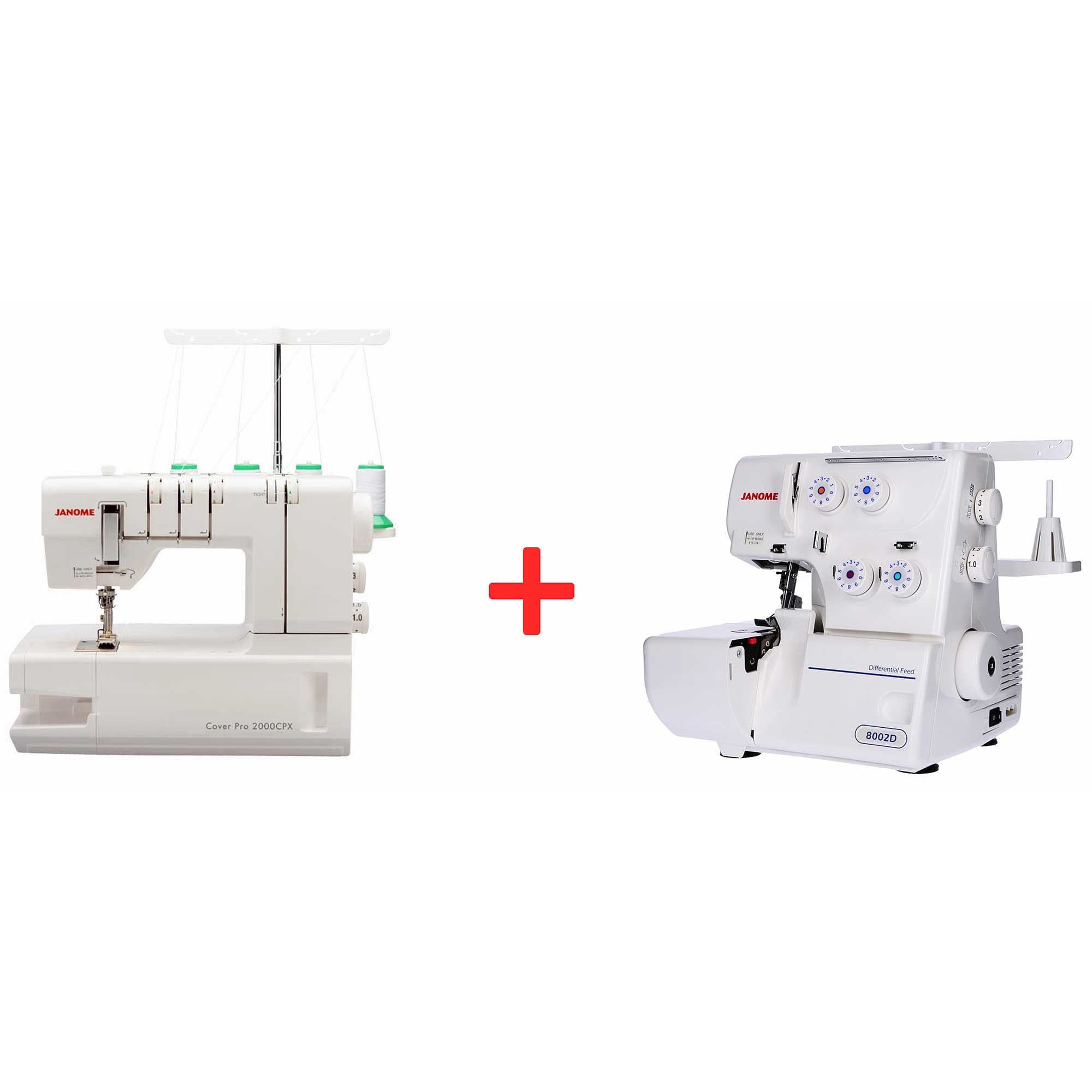 Máquina Overlock 8002D + Colleretera 2000CPX color Blanco