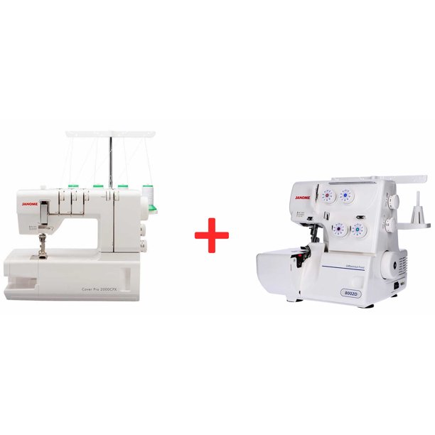Máquina Overlock 8002D + Colleretera 2000CPX color Blanco