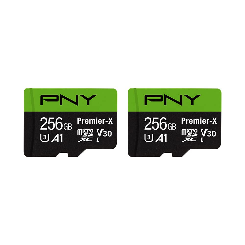 Tarjeta De Memoria Pny Premier-x 256 Gb Clase 10 U3 V30 Microsdxc, Paquete De 2