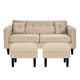 thumbnail image 1 of Sofa New Retro 3c + 2 Pouf Felpa 00 Beige, 1 of 6