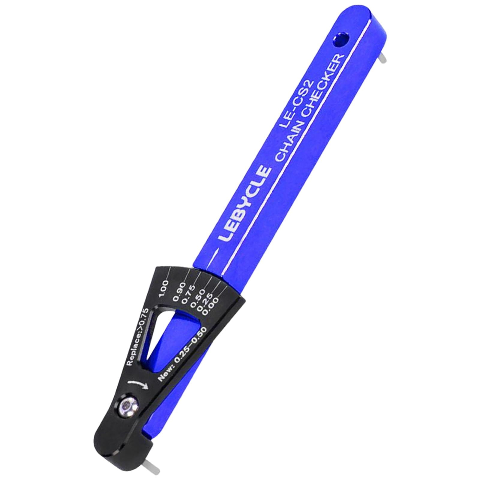 Magideal - Comprobador De Cadena De Portátil, Indicador De De Cadena De , Regla De Medición, Aleación De Aluminio Para Reparación De , Azul