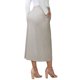 thumbnail image 3 of INSPIRE CHIC Falda Larga de Maternidad para Mujeres de Cintura Alta Línea A con Vuelo y Caída Casual para Embarazo L Marrón, 3 of 5