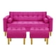 thumbnail image 1 of Sofa Retro 3c + 2 Pouf Felpa 01 Fucsia, 1 of 6