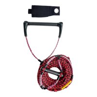 Ioensy - Cuerda De Esquí Acuático Cuerda De Surf Flotante Con Mango Cuerdas Flotantes Rojo Negro 60 Pies