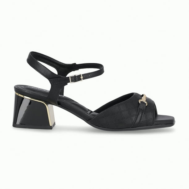 Sandalia Mujer Negro/Dorado Renee Piccadilly