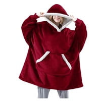 Click Ventas - Poleron Hoddies Manta Polar Frazada Con Capucha Sudadera Felpa Rojo