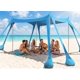 thumbnail image 1 of Tienda de Playa TOONARS 3 m UPF 50+ Azul Celeste con 8 Bolsas de Arena, 1 of 7